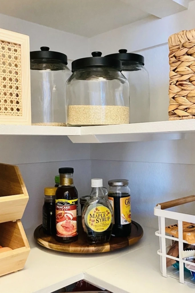 Corner Pantry with a Lazy Susan Setup