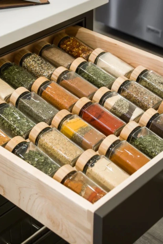 Tiered Drawer Spice Layout