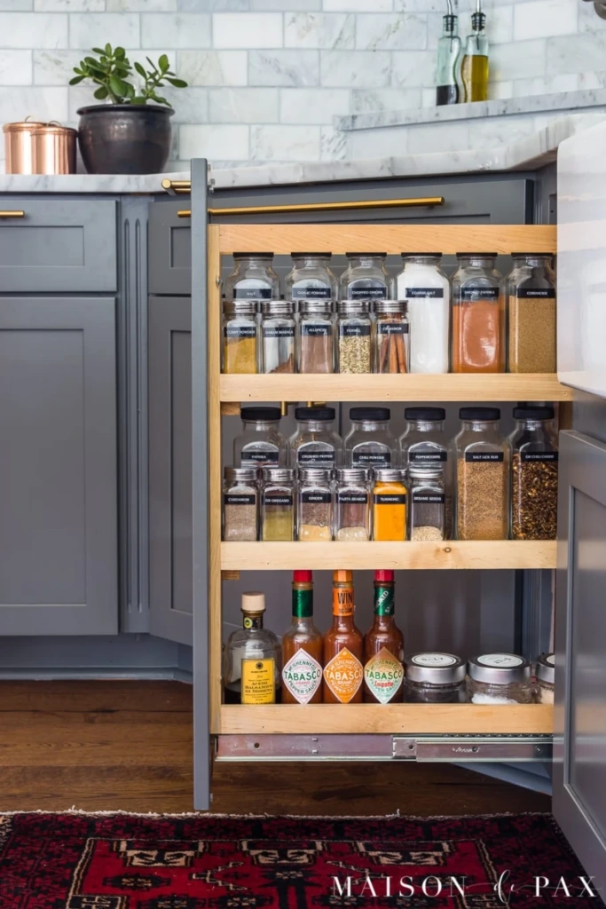 Pull-Out Spice and Sauce Rack