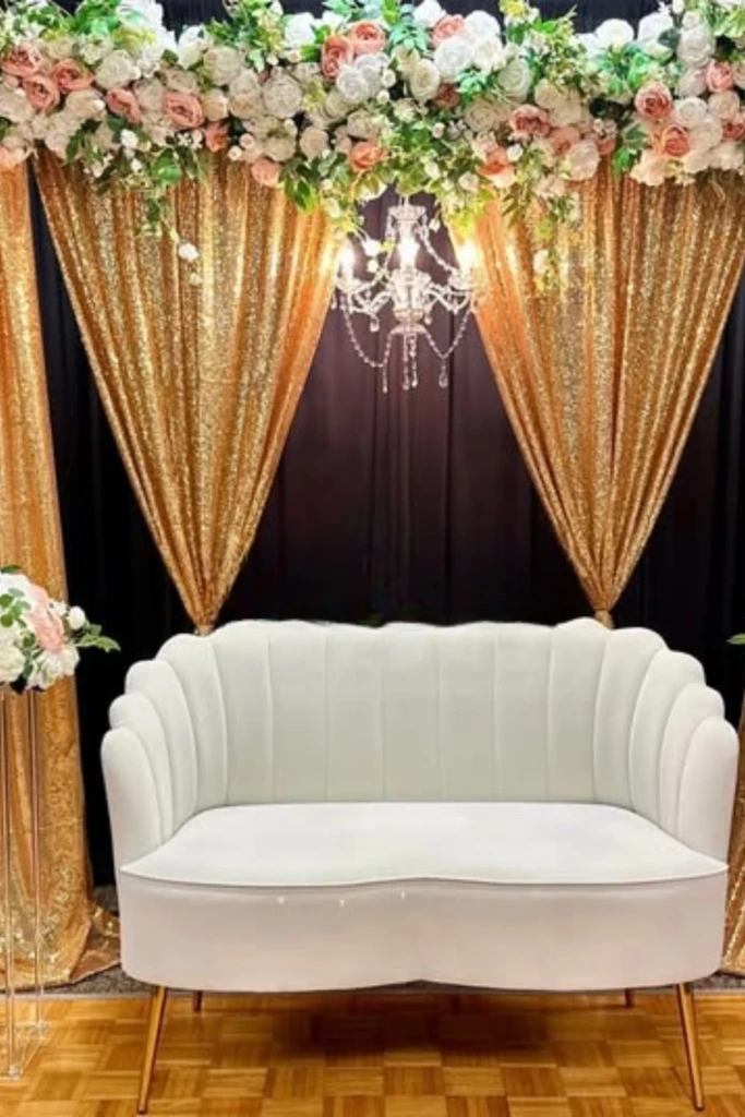 Gold Draped Stage
