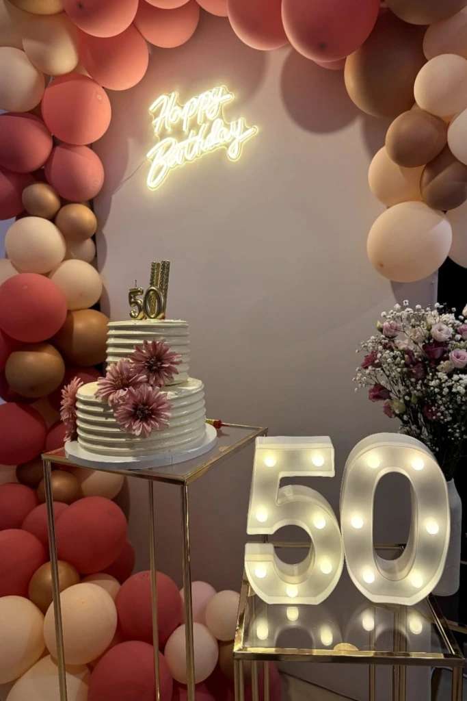Blush Balloon Cake Corner