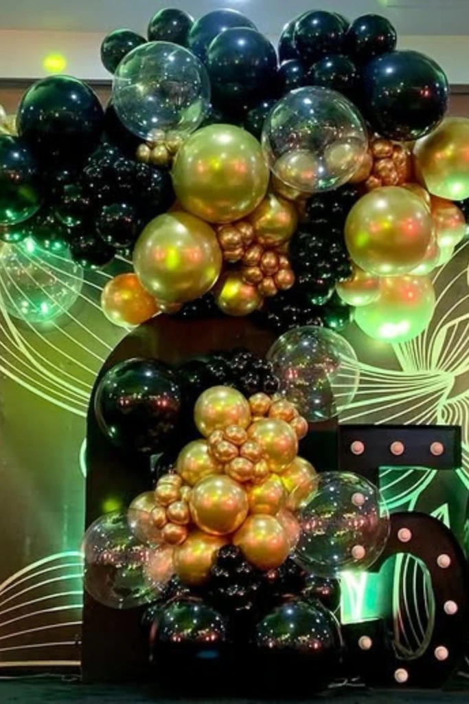 Black & Gold Balloon Explosion