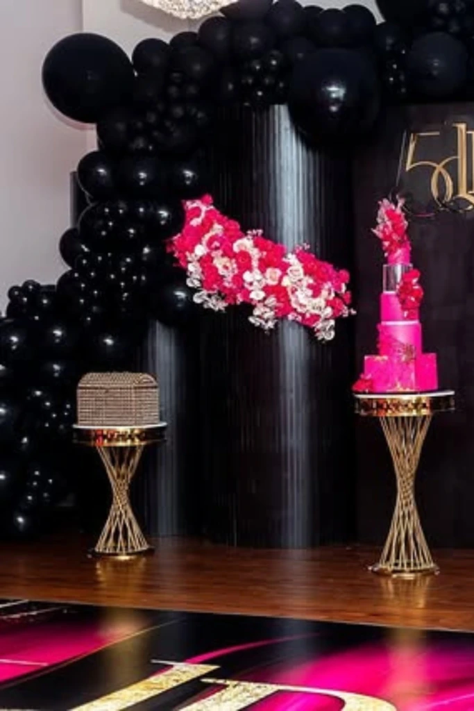 Black & Hot Pink Statement Wall