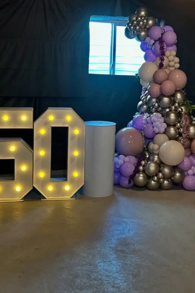 Lavender & Silver Balloon Cluster