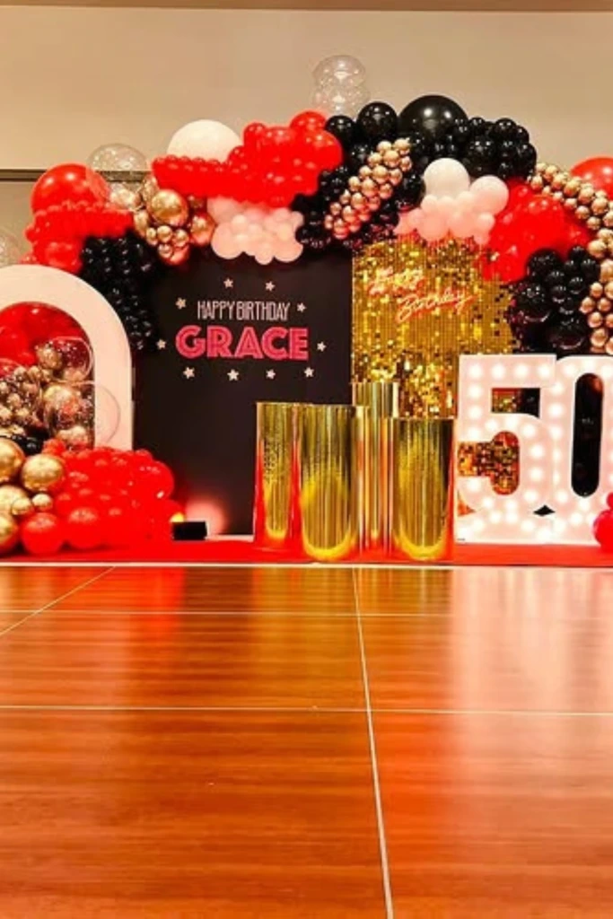 Red Carpet Balloon Wall