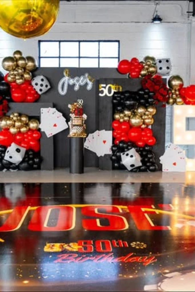Vegas-Inspired Balloon Wall