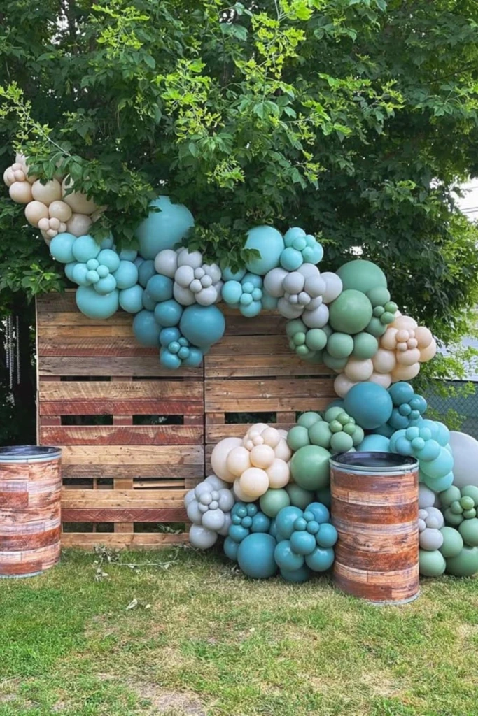 Rustic Balloon Backdrop