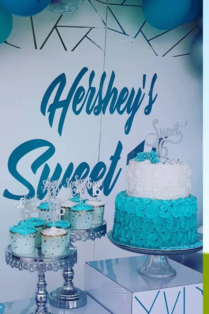 Elegant Blue Dessert Table