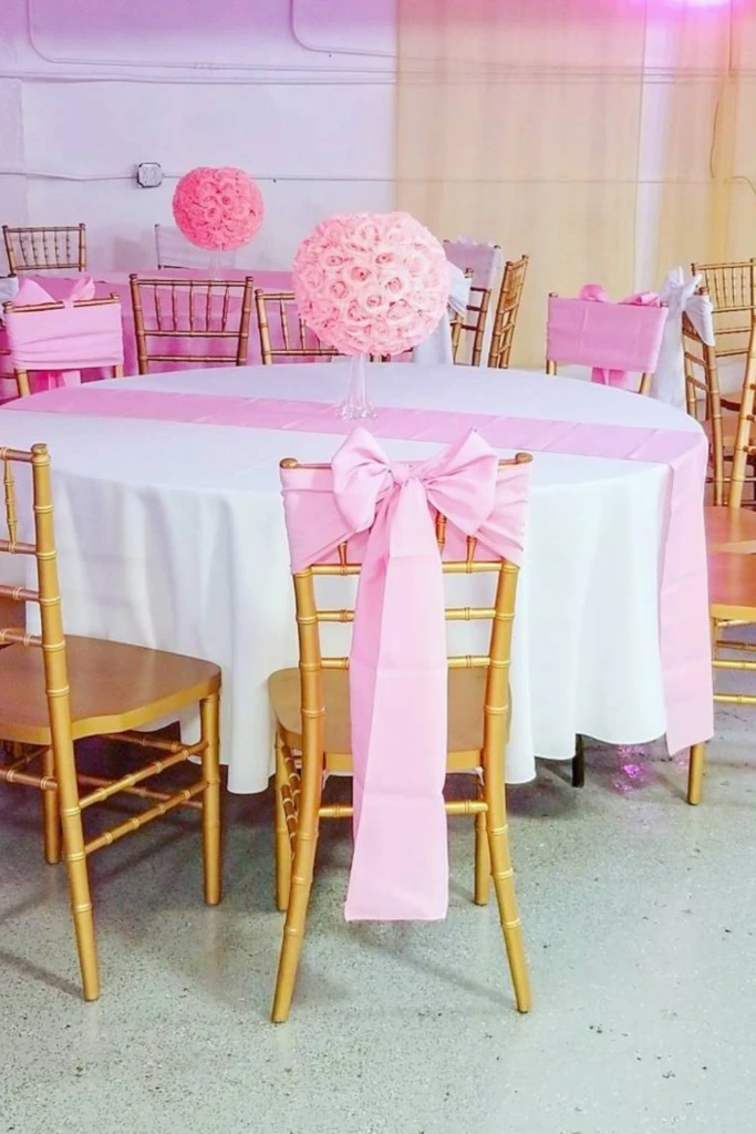 Pink Bow Chair Decor