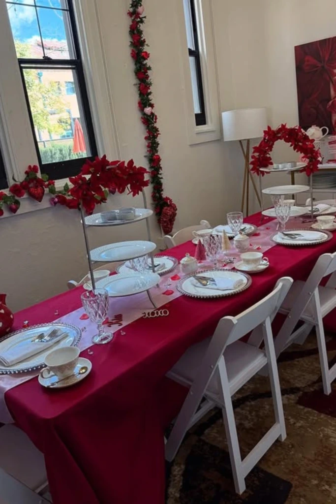 Bold Red Valentine Tea Table