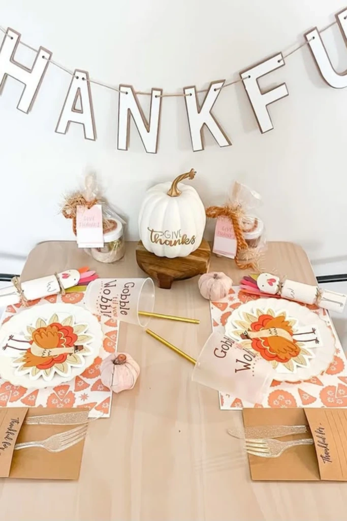 Thanksgiving Kids’ Table Setup