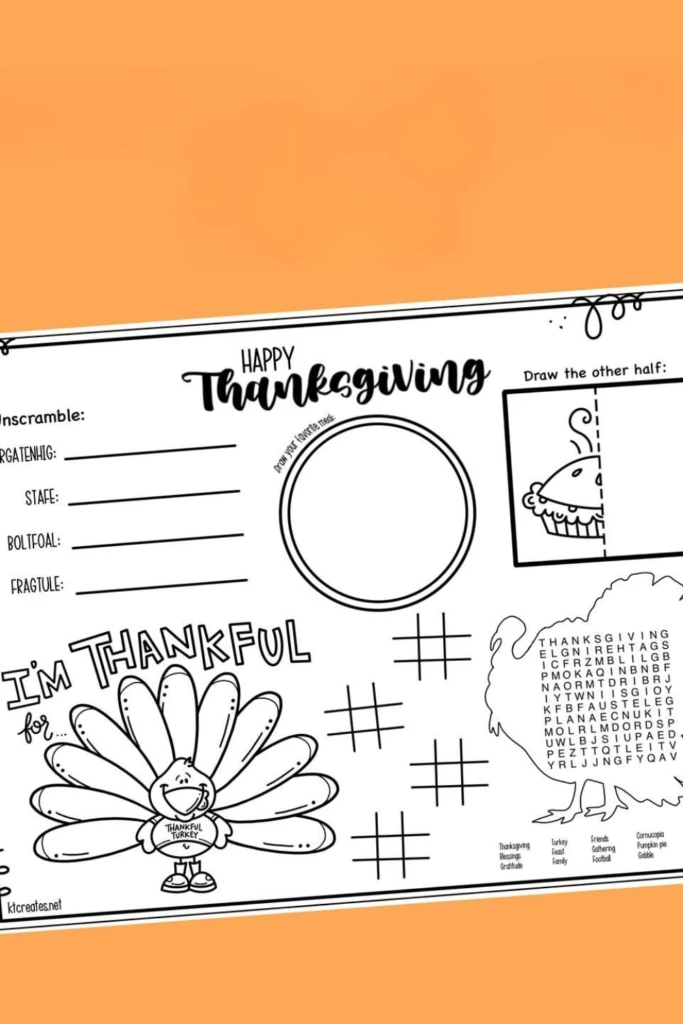 Thanksgiving Activity Placemats