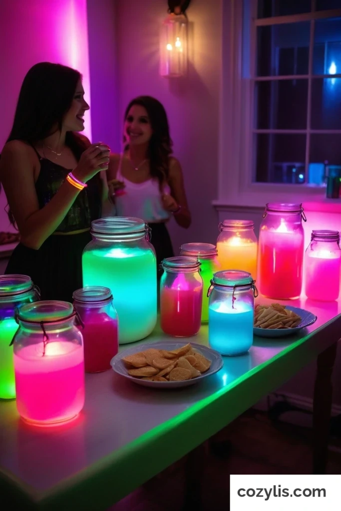 Use Glow Sticks and Colourful Lights - 2000 Theme Party Ideas
