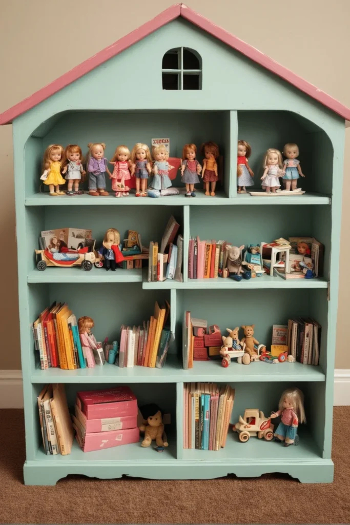 Repurposed Dollhouse Storage