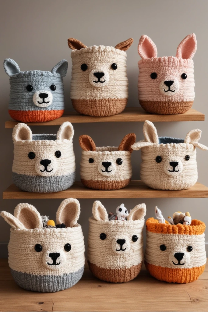 Knitted Crochet Baskets