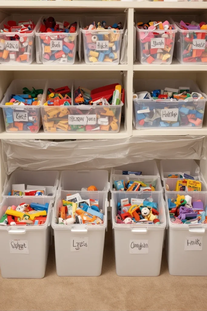 Labelled Bins with Kids’ Names