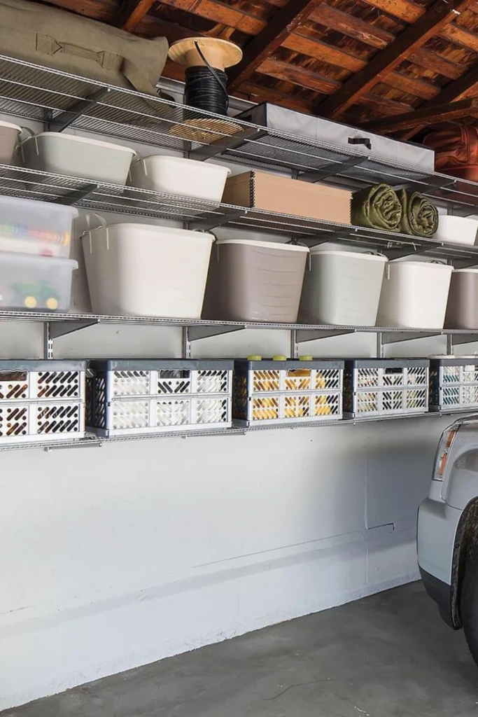 Use Wall-Mounted Wire Shelving