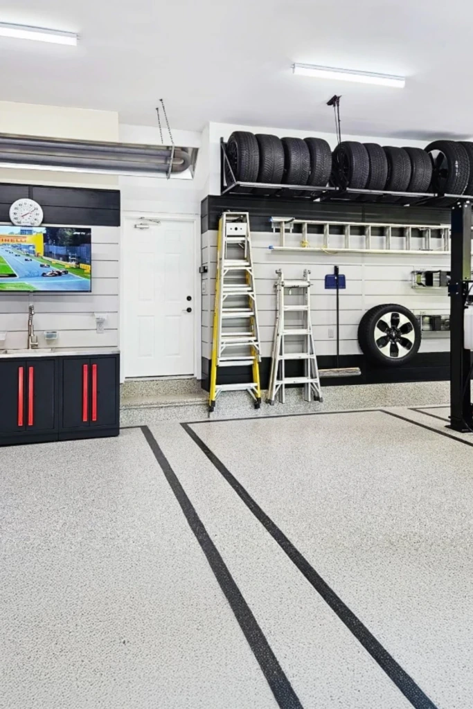 Store Tires on Overhead Racks