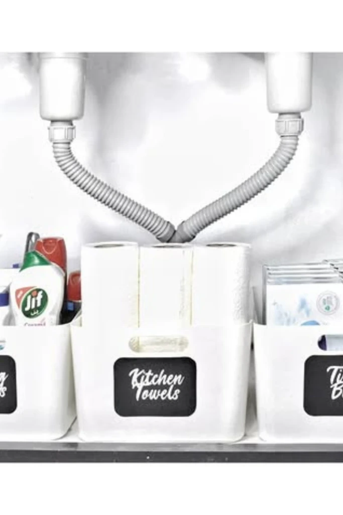 Chalk-Labeled White Bins
