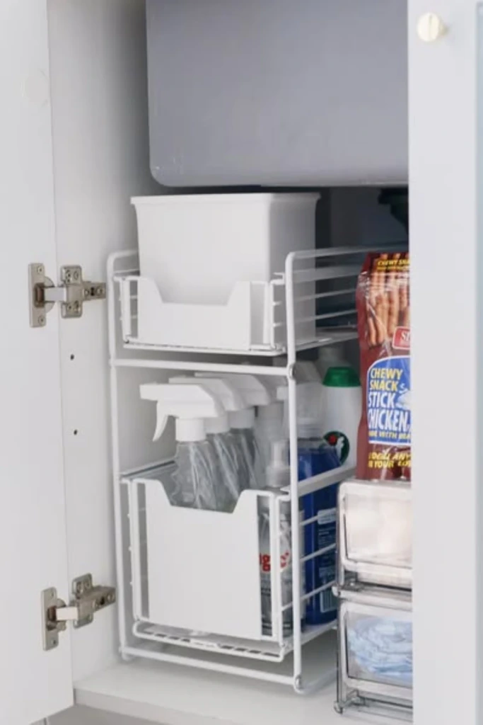 Two-Tier Pull-Out Rack for Tight Spaces