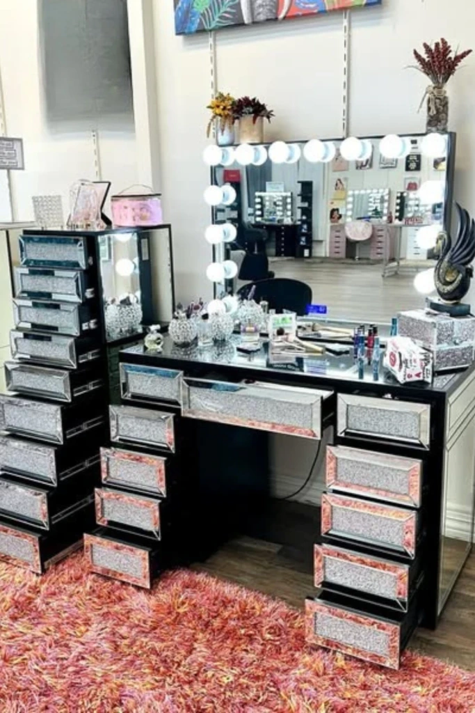 Glam Vanity with Layered Drawers