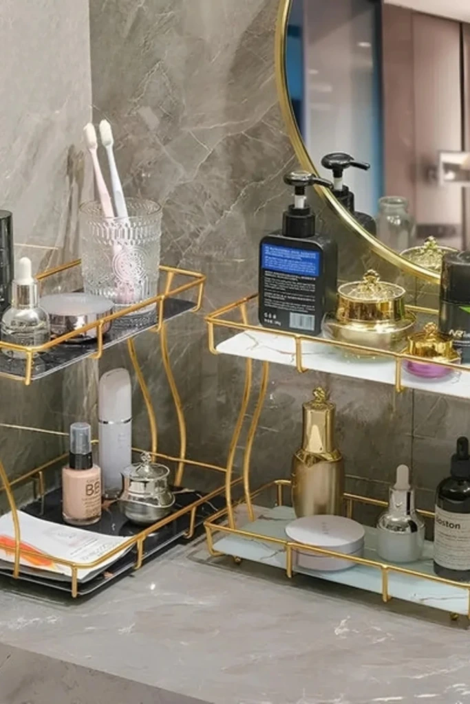 Tiered Gold Frame Shelves