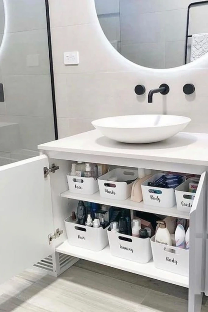Labeled Bin Cabinet Storage