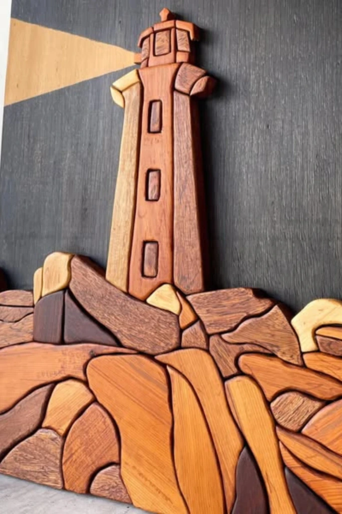 Wooden Lighthouse Art
