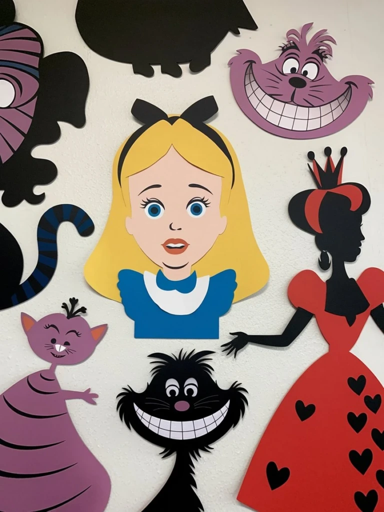 Alice Silhouette Cutouts - Alice in Wonderland Decorations