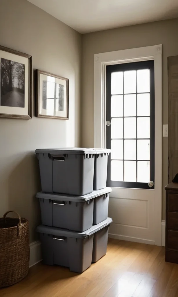 Step 2: Choose Plastic Bins with Lids - Basement Organization Tips That Actually Work
