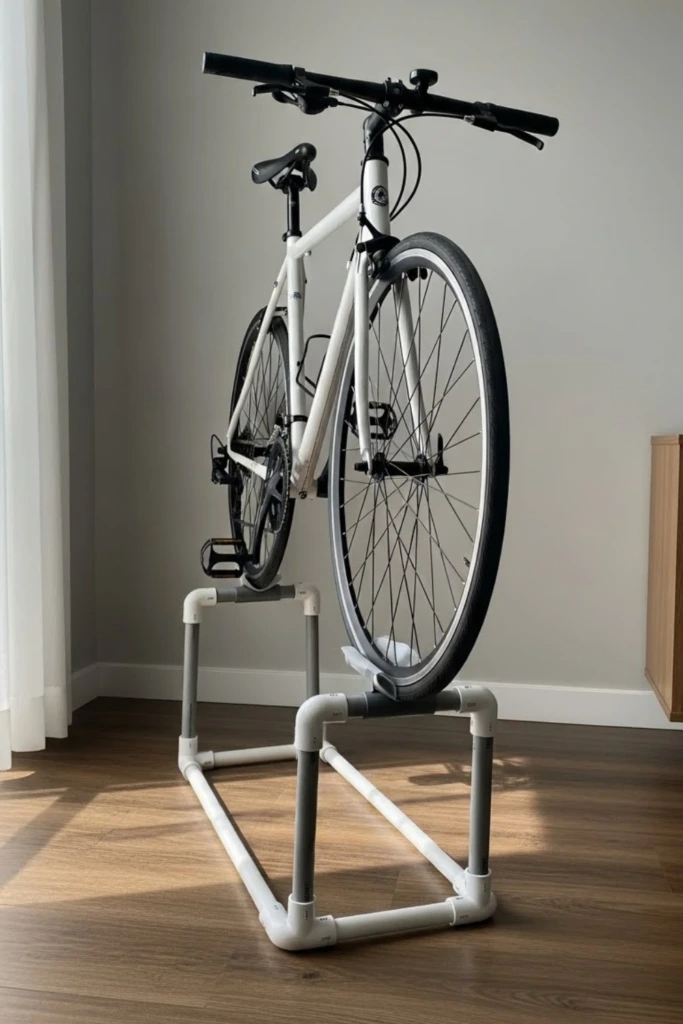 PVC Floor Stand - DIY Bicycle Rack Ideas