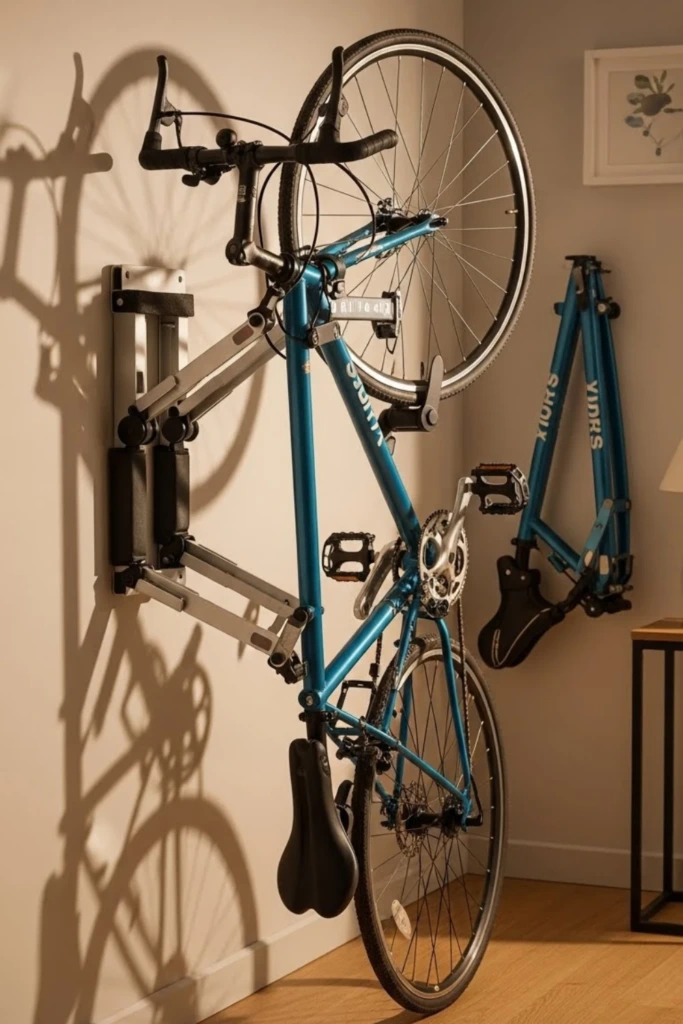 Fold-Down Wall Rack - DIY Bicycle Rack Ideas