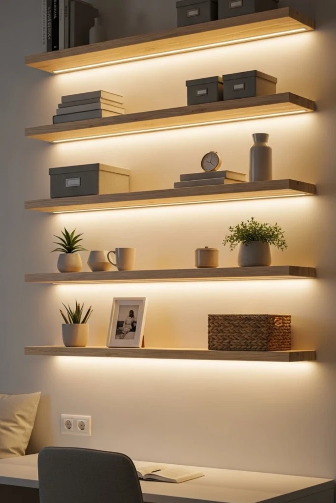 Shelf Lighting Trick - DIY Room Decor Ideas