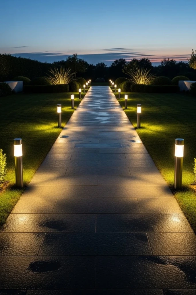Solar Bollard Lines - DIY Solar Garden Lights Ideas