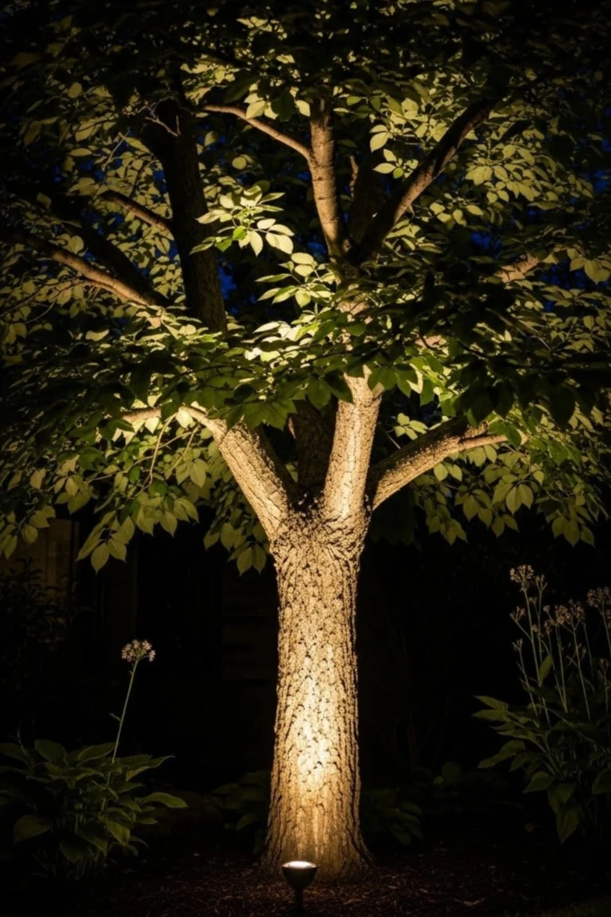 Tree Uplight Glow - DIY Solar Garden Lights Ideas