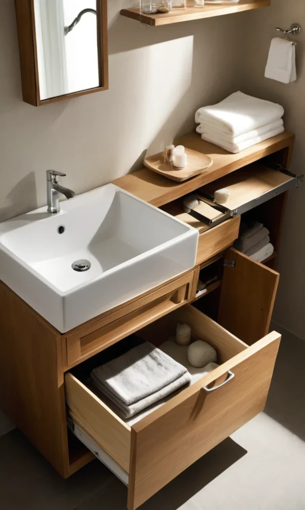 Step 5: Use Door Space, Rods, and Wall Surfaces - Easy Bathroom Undersink Changes That Make a Huge Difference