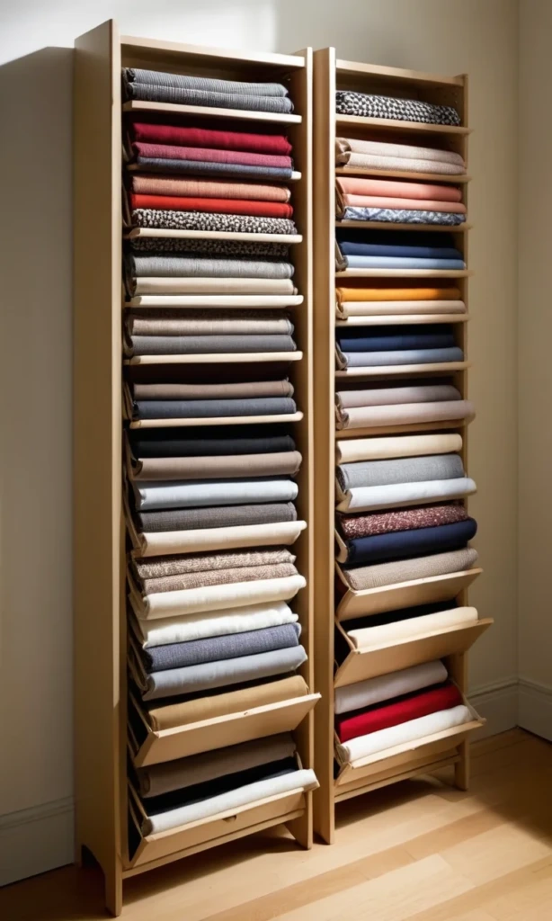 Magazine Racks for Folded Fabric - How to Store Fabric – 12 Genius Hacks to Organize