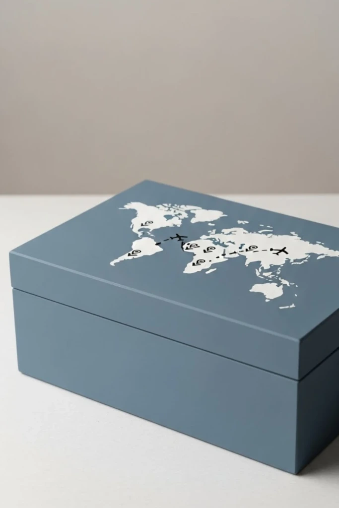 Travel Map Cover - Painted Memory Box Ideas