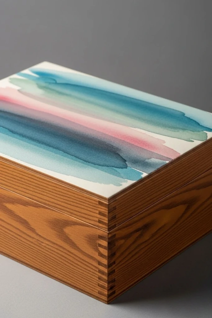 Layered Color Wash - Painted Memory Box Ideas