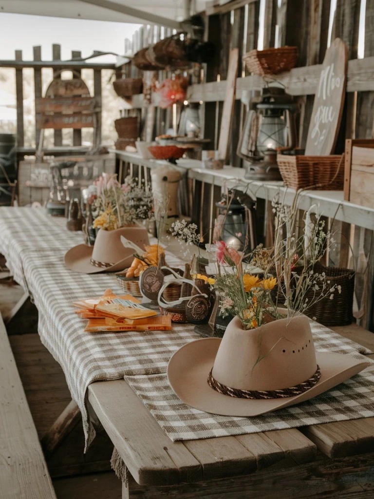 Cowboy Hat Centerpieces - Western Party Decorations