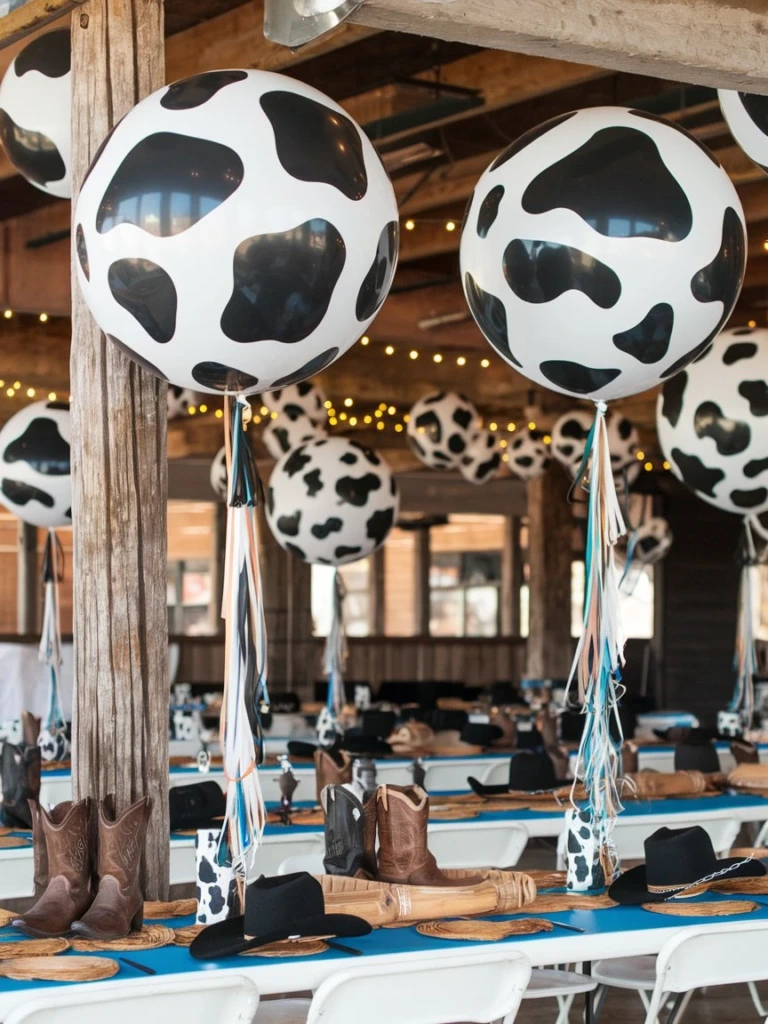 Cow Print Balloons - Western Party Decorations