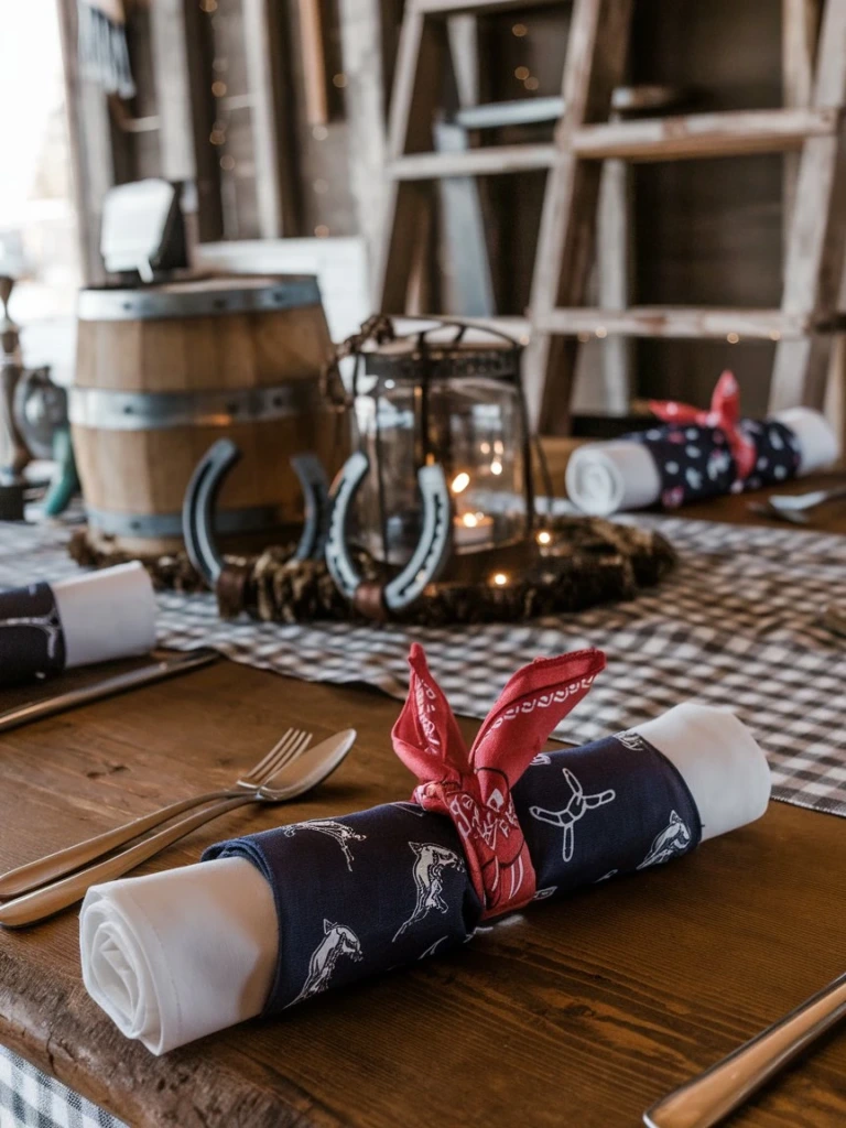 Bandana Napkin Holders - Western Party Decorations