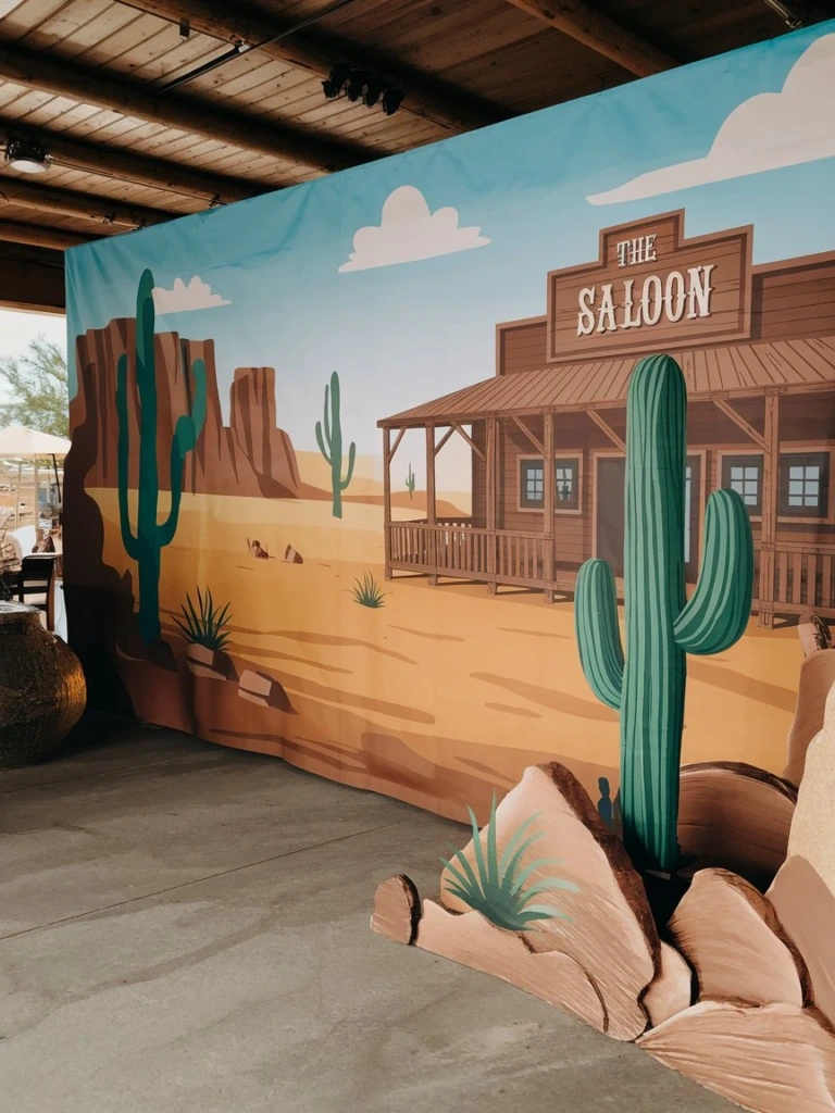 Western-Themed Backdrop - Western Party Decorations