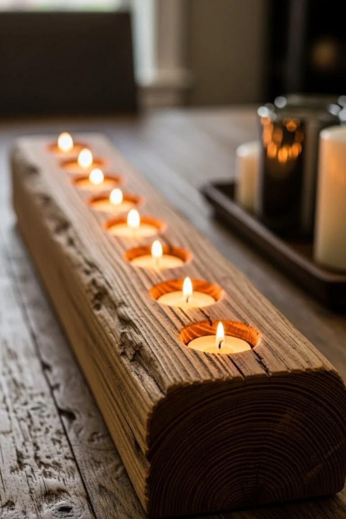 Wooden Candle Trough - Wood Crafts